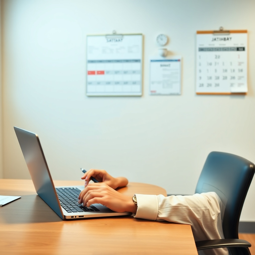 A person sitting at a desk with a laptop